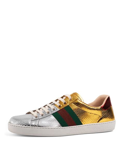 gucci sneaker ace snakes|gucci ace metallic snakeskin sneakers.